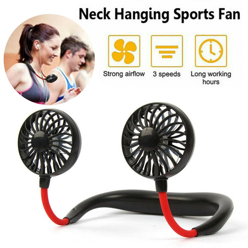 Portable Hands-Free Neck Fan - USB Rechargeable 360° Cooling Fan