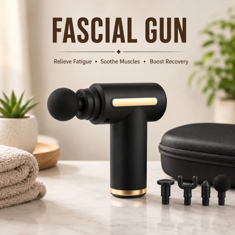 Deep Tissue Massage Gun - Portable Percussion Muscle Massager with 4 Heads
