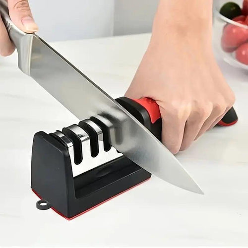 3-Stage Kitchen Knife Sharpener | Manual Knife Sharpener