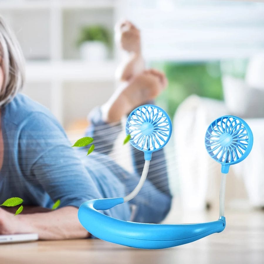 Portable Hands-Free Neck Fan - USB Rechargeable 360° Cooling Fan