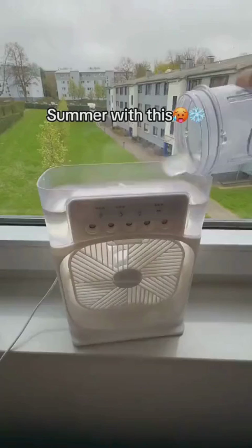 3-in-1 Mini Air Cooler - Portable AC Fan with Mist Humidifier & 7-Color LED